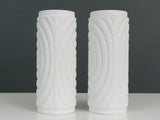 1960s German White OP Art Bisque Royal KPM Vases