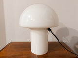 1970's German White Glass Mushroom Table Lamp by Peill & Putzler
