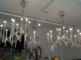 Pair Sciolari 1960's Chrome Chandeliers