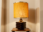 1970's Cari Zalloni 'Facette' Brown Pottery Table Lamp by Steuler of West Germany