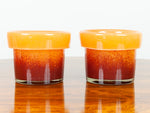 Pair of 1970s Italian Orange and Red Murano Glass Plant Pots