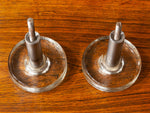 Vintage Pair of Round Glass and Brushed Chrome Internal Door Handles/Hangers