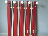 1960s Belgium Red and White Wooden Coat Rack