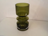 RIIHIMAKI LASI OLIVE GREEN GLASS VASE BY TAMARA ALADIN