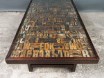 Large Vintage Print Block Coffee Table