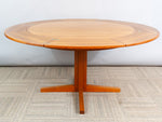 1960s Danish Dyrlund Teak Flip-Flap Pedestal Dining Table