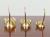VINTAGE BRASS FAMILY OF MICE PAPERWEIGHT SET