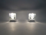 Pair of Peill & Putzler Glass Cube Table Lamps