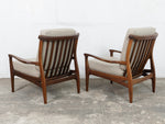 1960s Toothill Teak Armchairs In Dekoma Wool Biscuit Fabric