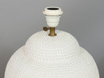 Vintage White Ceramic Hobnail Jar Form Lamp Base