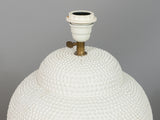 Vintage White Ceramic Hobnail Jar Form Lamp Base