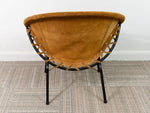 1960s Suede Circle Balloon Chair by Lusch Erzeugnis for Lusch & Co