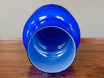 Vintage Swedish Ryd Cobalt Blue Cased Glass Hoop Vase