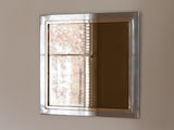 1970S BELGIUM BRASS AND CHROME SQUARE MIRROR