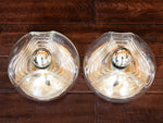 Pair of 1970's Glass and Gold Metal Peill & Putzler Wall Light Sconces