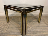 1970s Italian Square Brass and Chrome Coffee Table Willy Rizzo style