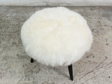 Pair of 1960s Knoll Antimott Tripod Stools in Sheepskin