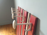 1960s Belgium Red and White Wooden Coat Rack