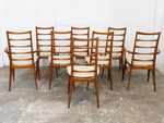 Rare Set of 8 Teak Neils Koefoed Ladderback Dining Chairs