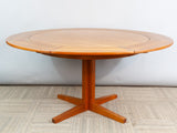 1960s Danish Dyrlund Teak Flip-Flap Pedestal Dining Table