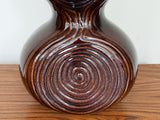 1970s German Glazed Brown Ceramic Table Lamp