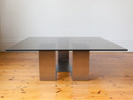 1970s Steel and Smoked Glass Coffee Table