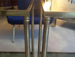 Pair of French brass and smoked glass side tables