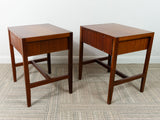 Pair of 1960s Single Drawer Walnut Heal's Bedside Tables