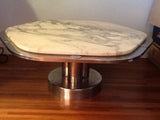 1970's Belgium Chrome and Marble Coffee Table