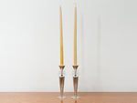 Pair of Vintage Chrome Atomic Art Deco Metropolis Candlesticks