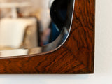 1960s Rosewood Kai Kristiansen Bevelled Square Mirror