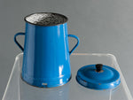 Vintage Small Blue Enamelware Canister
