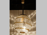 1970s Large German Doria Crackled Swirl Hanging Light