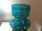 Small Turquoise Hooped Riihimaki Vase