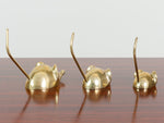 VINTAGE BRASS FAMILY OF MICE PAPERWEIGHT SET