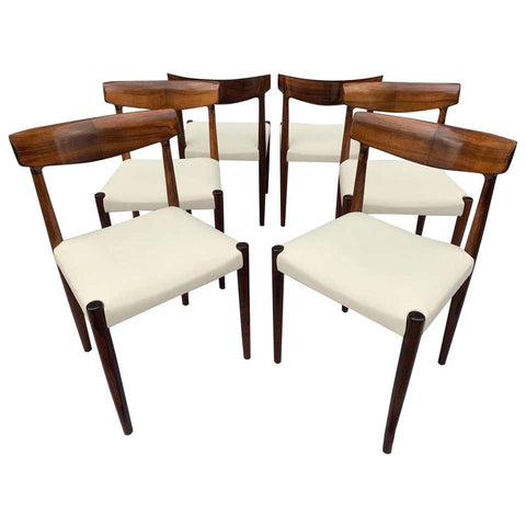 Set of 6 1950s Rosewood Danish Knud Færch Dining Chairs
