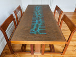 1970s German Copper, Resin and Rosewood Coffee or Dining Table