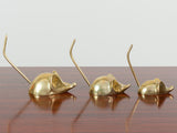 VINTAGE BRASS FAMILY OF MICE PAPERWEIGHT SET