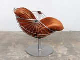 1970's Italian Chrome Swivel Chair