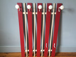 1960s Belgium Red and White Wooden Coat Rack