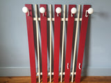 1960s Belgium Red and White Wooden Coat Rack