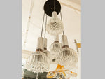 1970s Belgian Cut Glass and Chrome Hanging Light