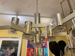 1970s Italian Abstract Chrome and Glass Chandelier by Gaetano Sciolari