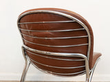 Pair of 1970s Sabrina Chrome and Brown Leatherette Chairs by Gastone Rinaldi for Rima