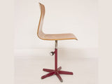 1960s German Pagholz Industrial Bentwood Swivel Desk Chair