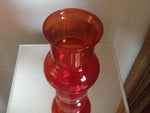 1960s Riihimaki Ruby Red Hoop Vase
