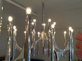 Pair Sciolari 1960's Chrome Chandeliers