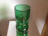 Finnish Riihimaki Lasi Oy 1376 Emerald Green Vase