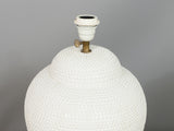 Vintage White Ceramic Hobnail Jar Form Lamp Base
