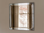 1970S BELGIUM BRASS AND CHROME SQUARE MIRROR